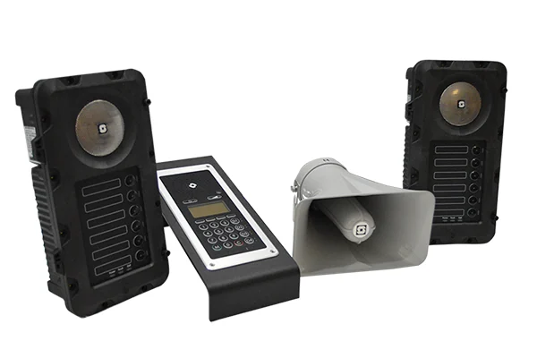 IP intercom station, handset and horn speaker